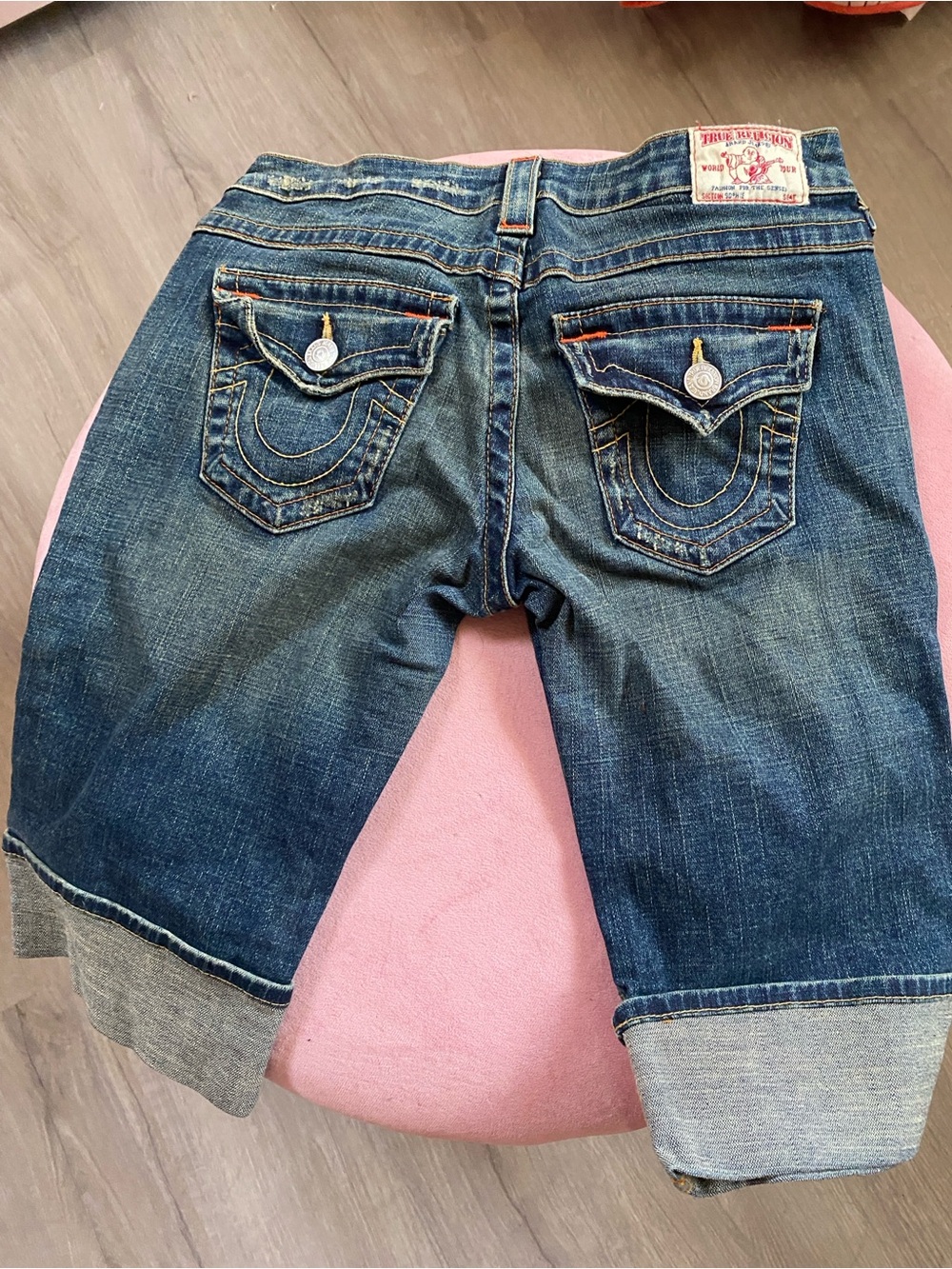 True Religion Vintage/Y2K Dark Wash Bermuda shorts